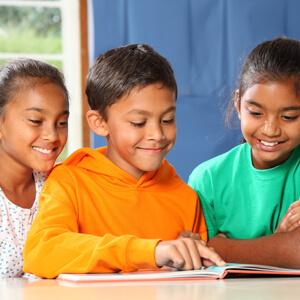 Children reading a book